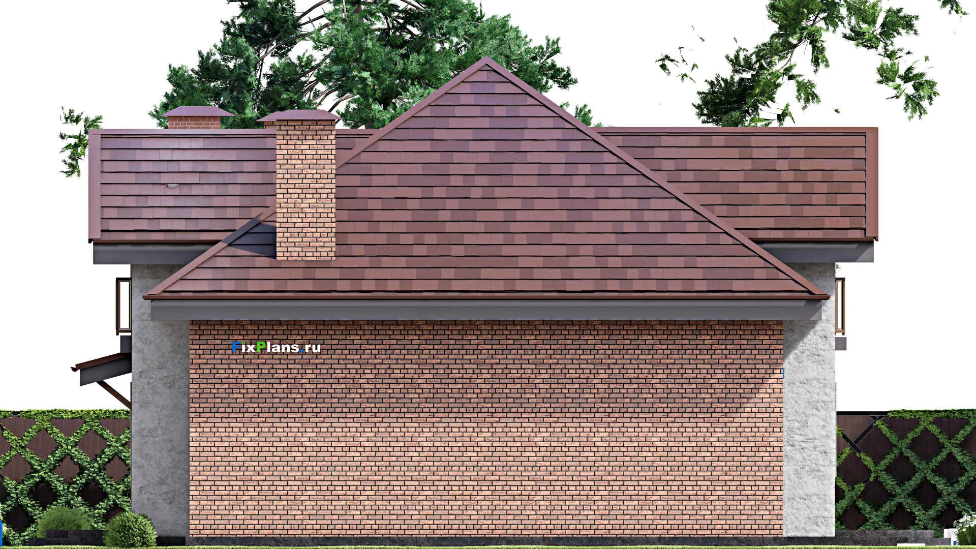 F-13220 - Проект дома с мансардой 11 на 13, площадью 200 м² с террасой и 3 спальнями