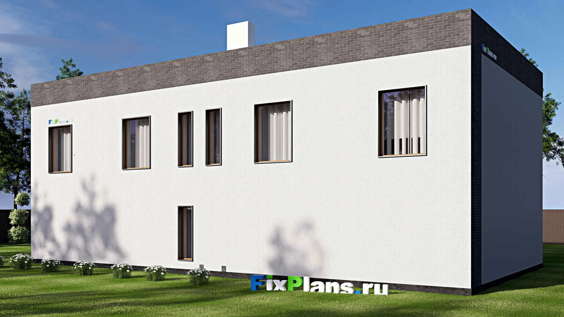 F-19691 - Планы двухэтажного дома 12 на 20, площадью 310 м² с баней, бассейном и 4 спальнями