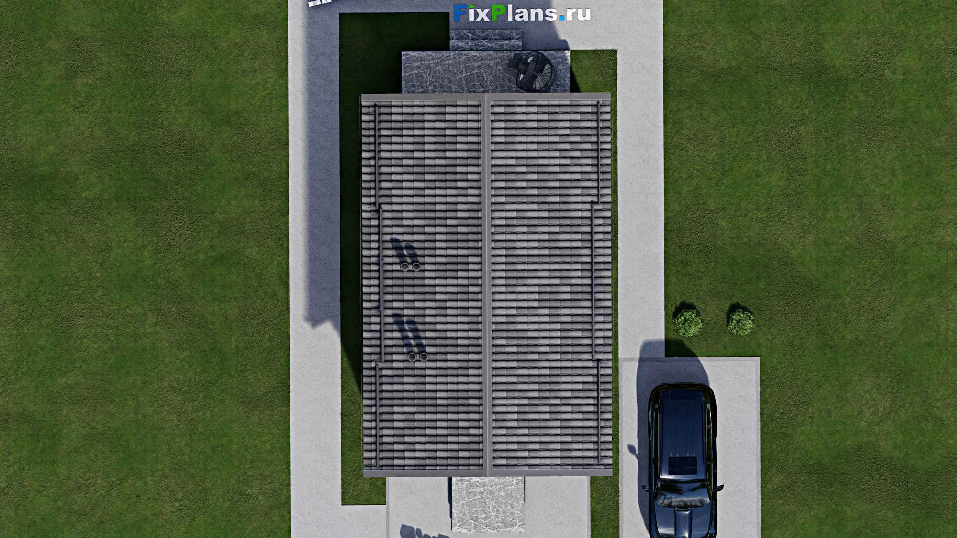 F-12185 - Проект дома с мансардой 6 на 14, площадью 110 м² с террасой и 3 спальнями