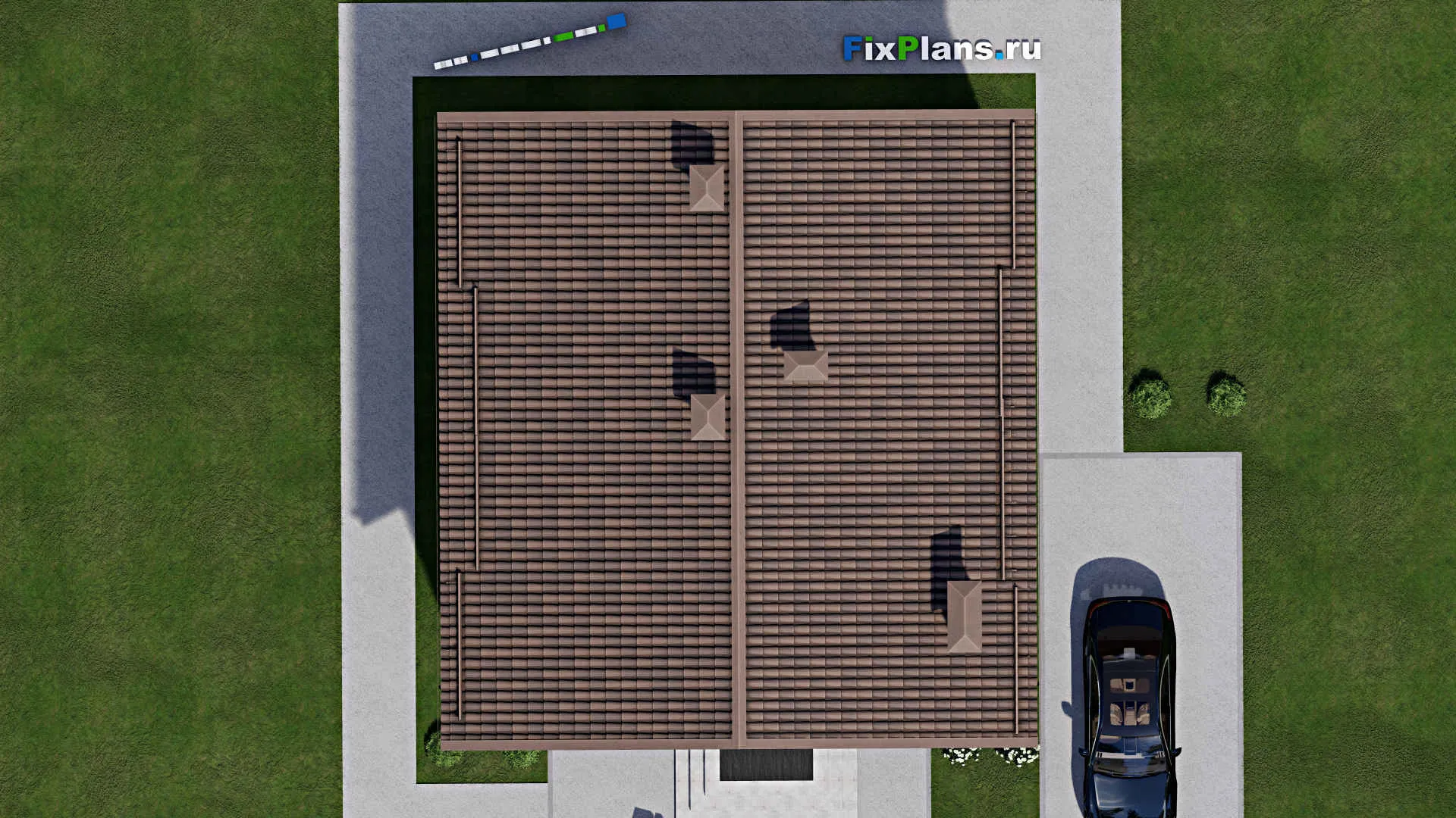 F-11069 - Проект дома с мансардой 11 на 13, площадью 200 м² с 4 спальнями