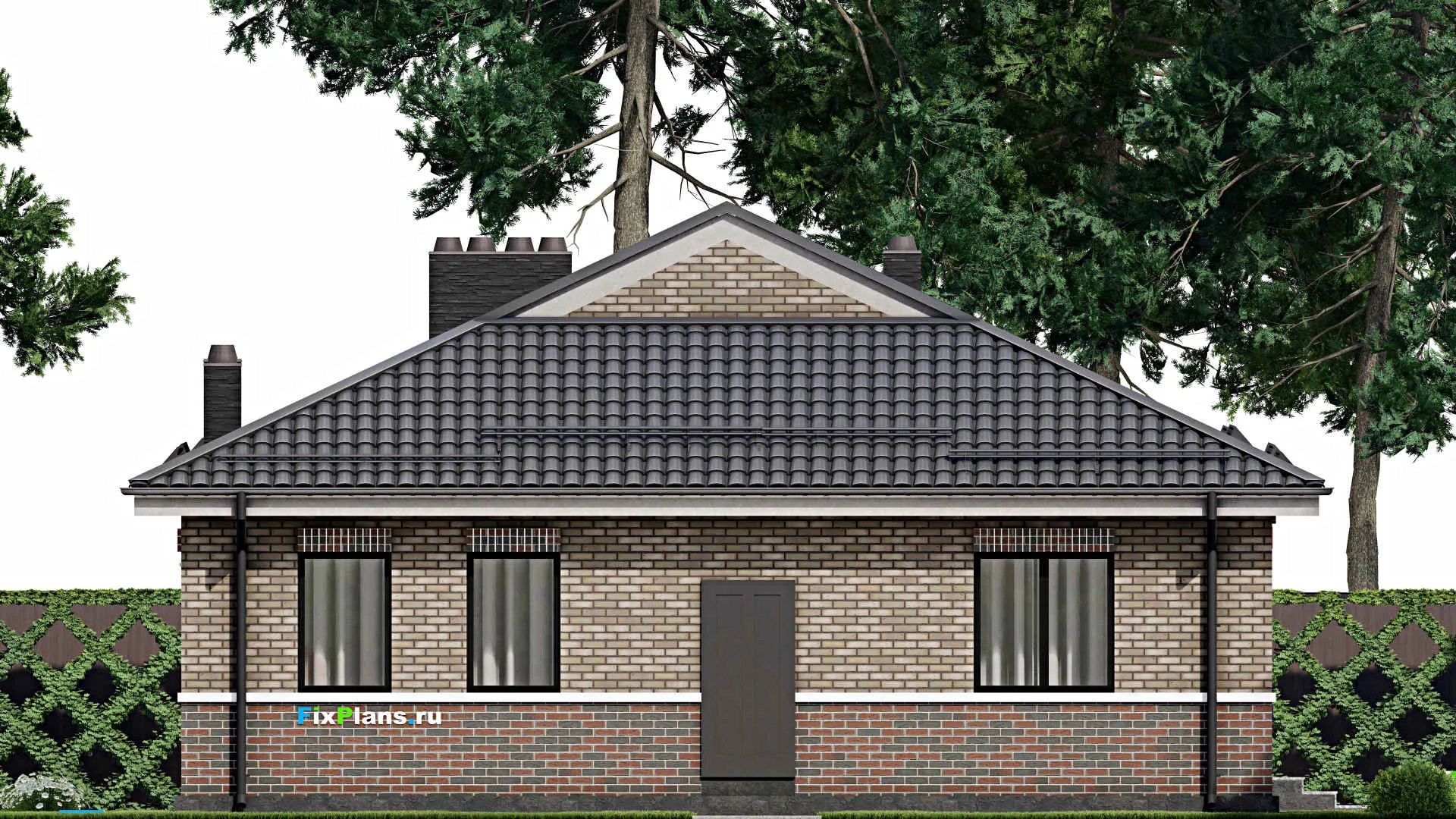 F-3131 - Проект одноэтажного дома 12 на 18, площадью 170 м² с 3 спальнями