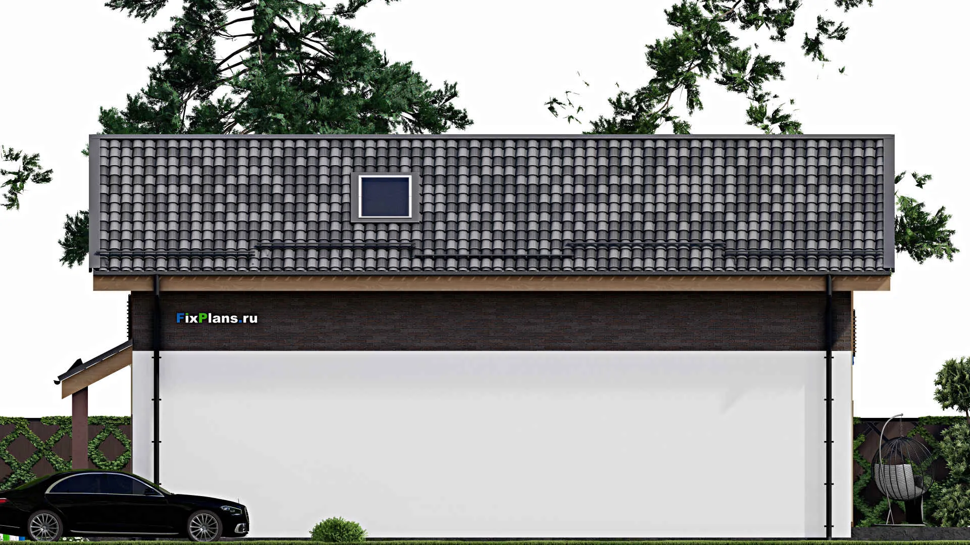 F-7721 - Проект дома с мансардой 7 на 14, площадью 160 м² с террасой и 3 спальнями