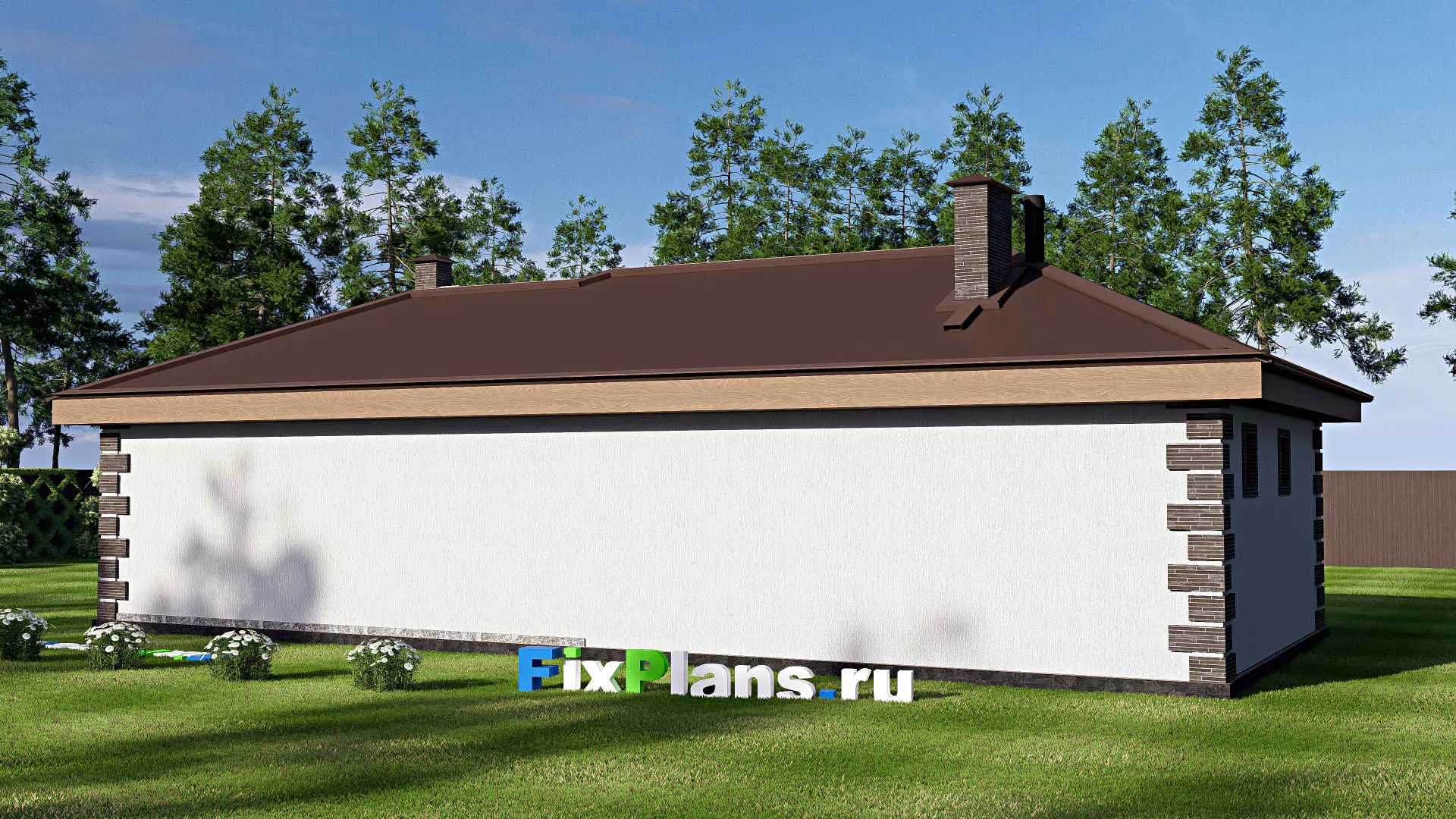 F-18935 - Проект бани 9 на 16, площадью 100 м² с комнатой отдыха, терассой и санузлом