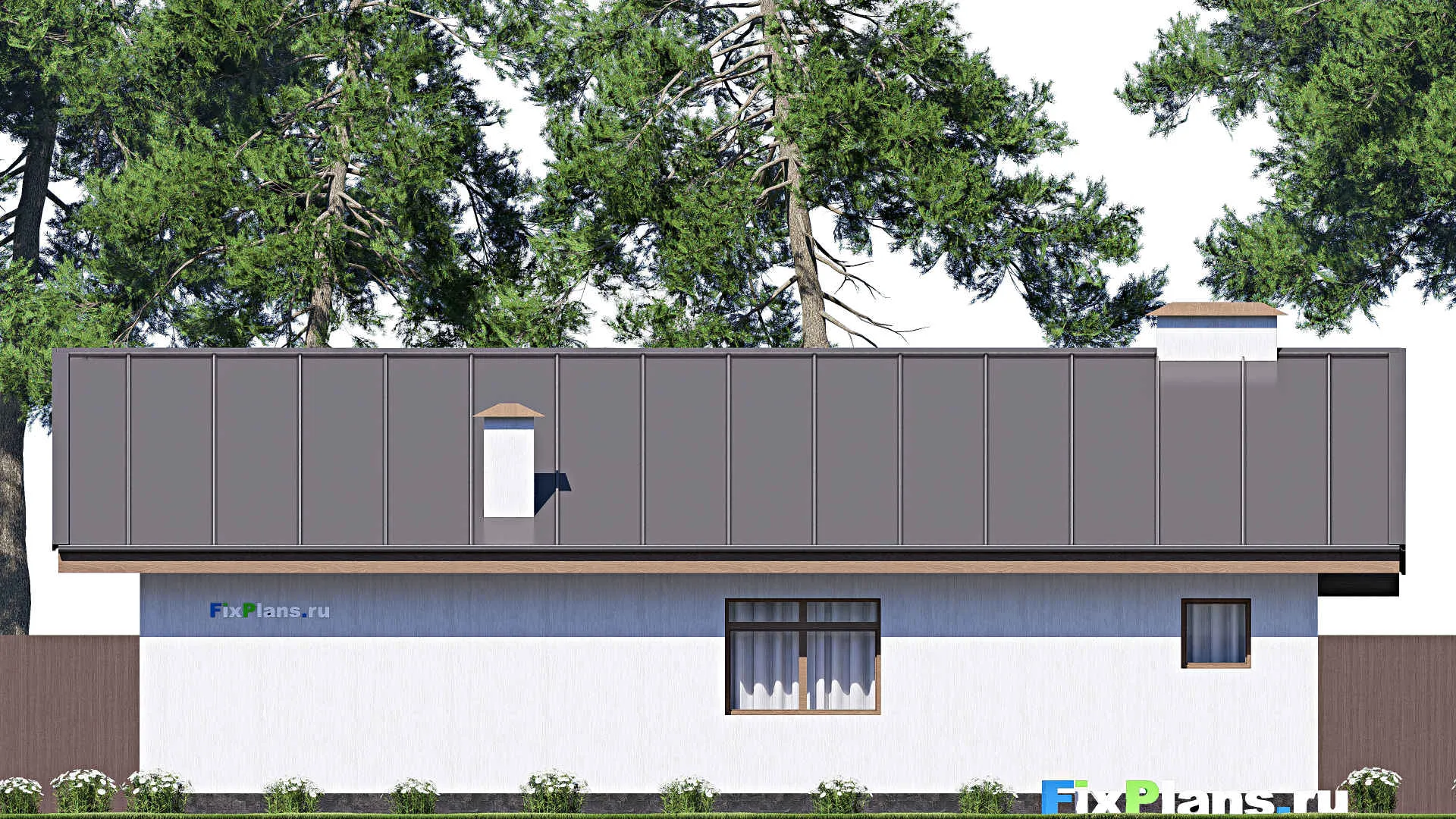 F-17234 - План одноэтажного дома 11 на 16, площадью 130 м² с 3 спальнями