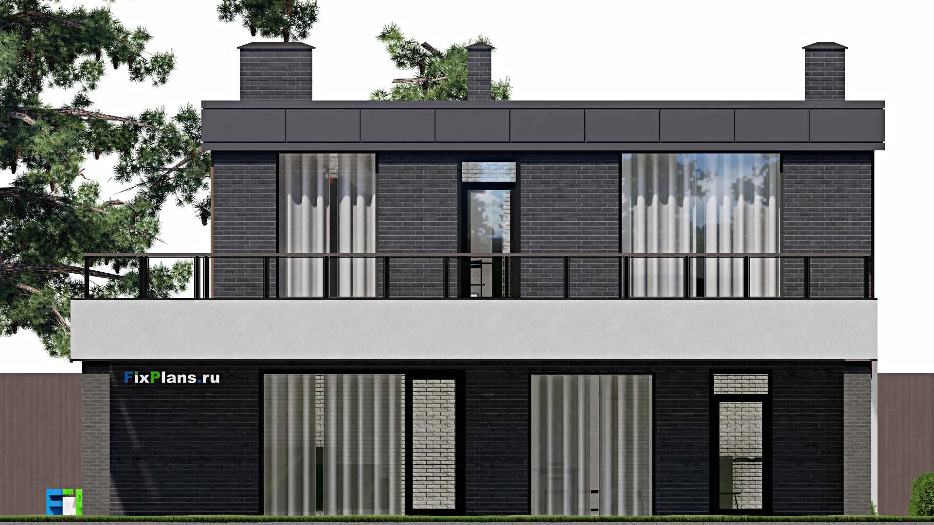 F-1601 - Проект двухэтажного дома 14 на 26, площадью 320 м² с террасой и 3 спальнями