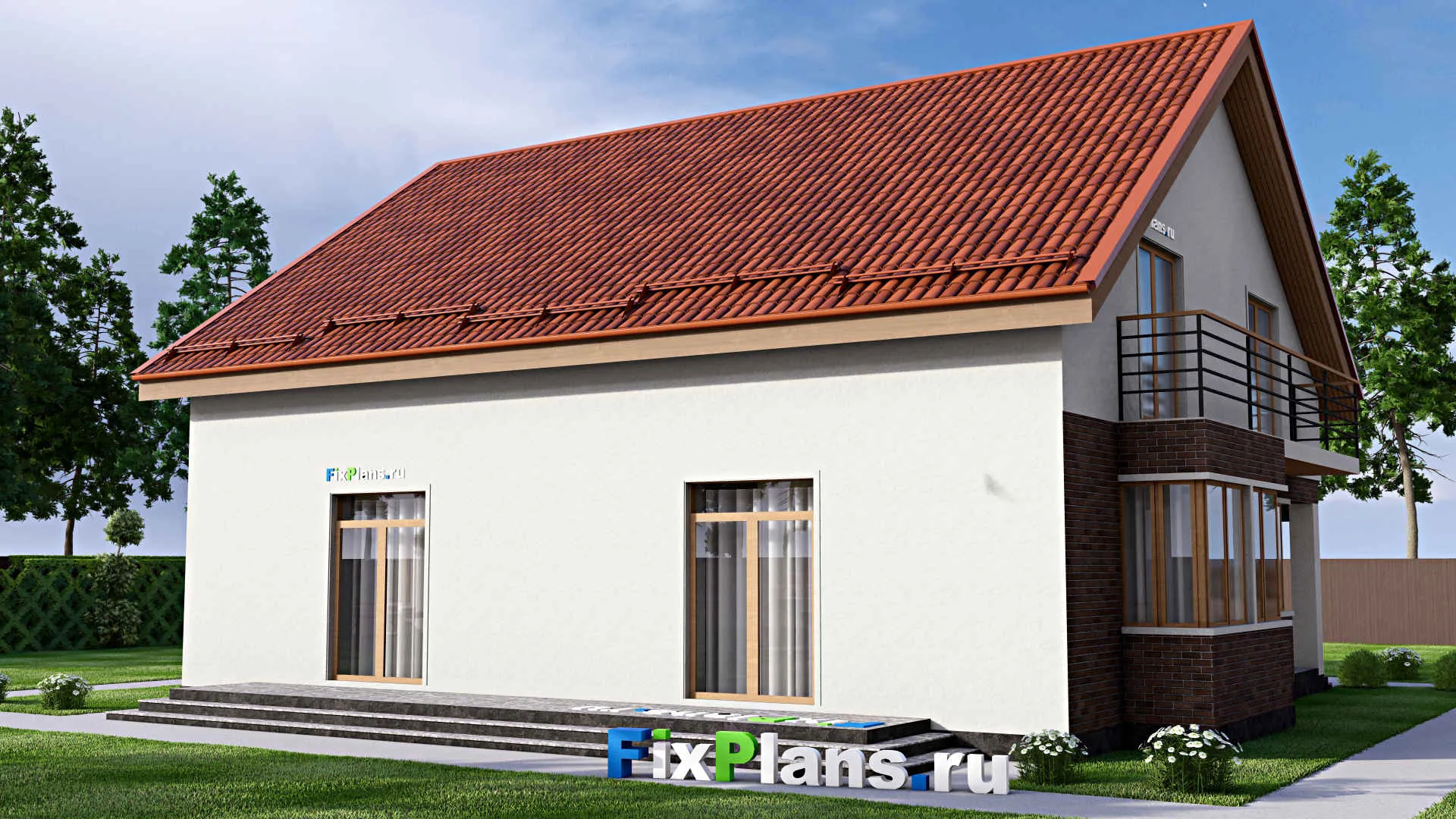 F-16271 - Проект дома с мансардой 14 на 17, площадью 320 м² с 6 спальнями