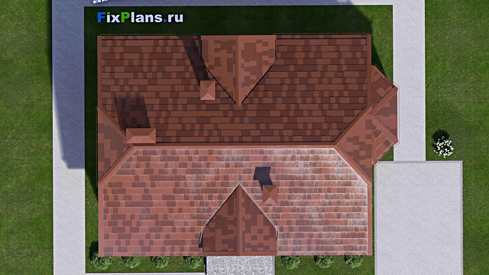 F-13409 - Планы дома с мансардой 11 на 14, площадью 150 м² с 5 спальнями