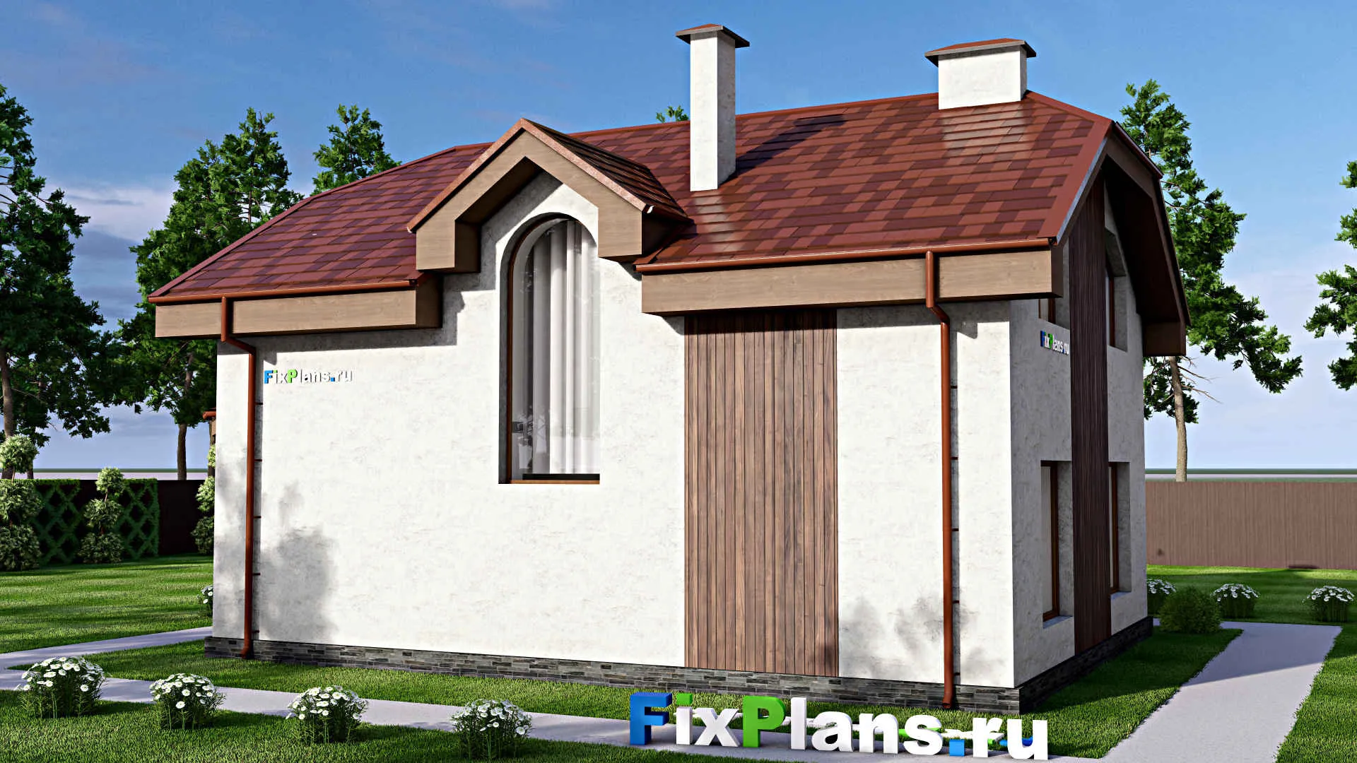 F-13409 - Планы дома с мансардой 11 на 14, площадью 150 м² с 5 спальнями