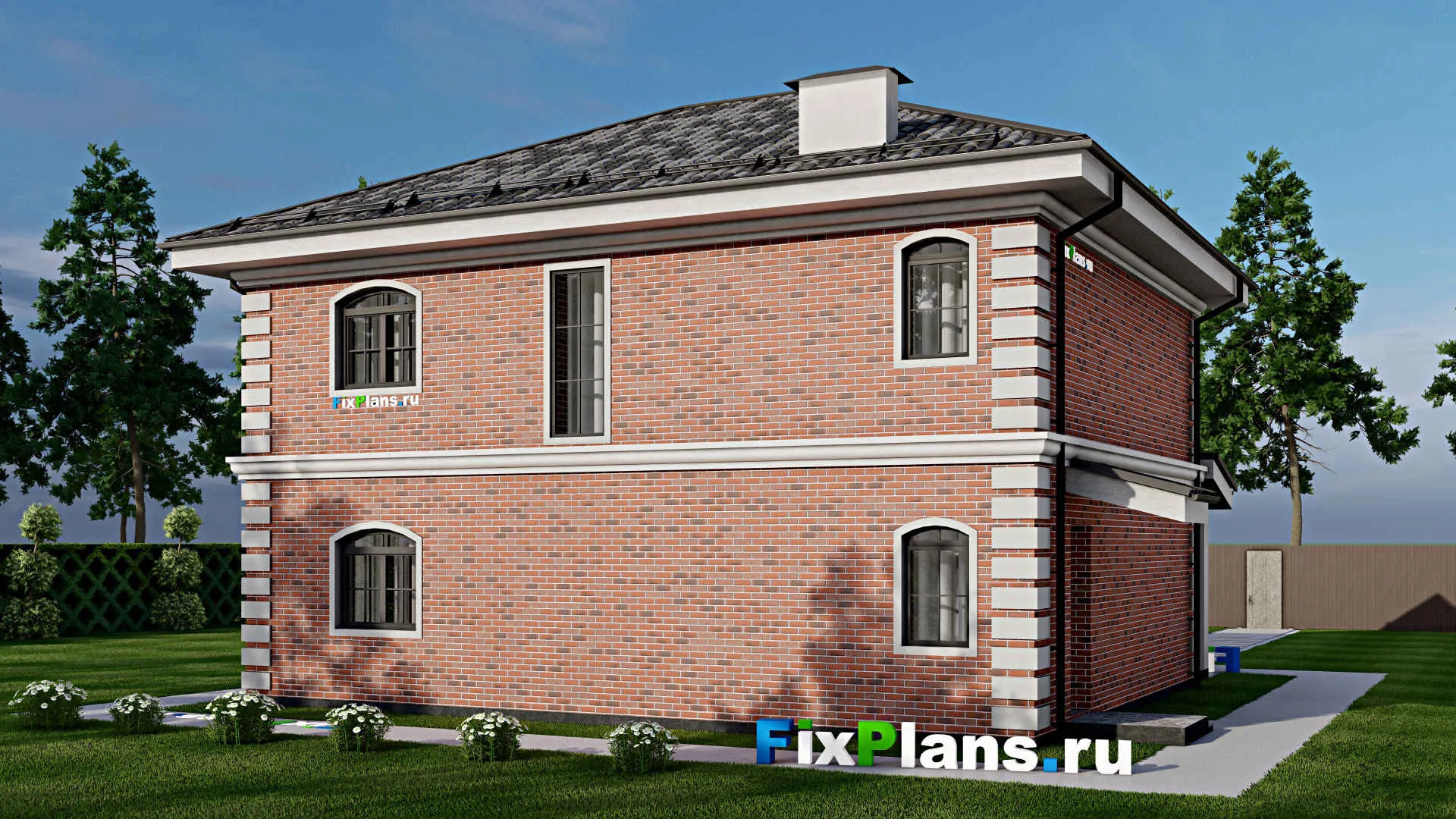 F-8459 - Проект двухэтажного дома 12 на 14, площадью 190 м² с 4 спальнями