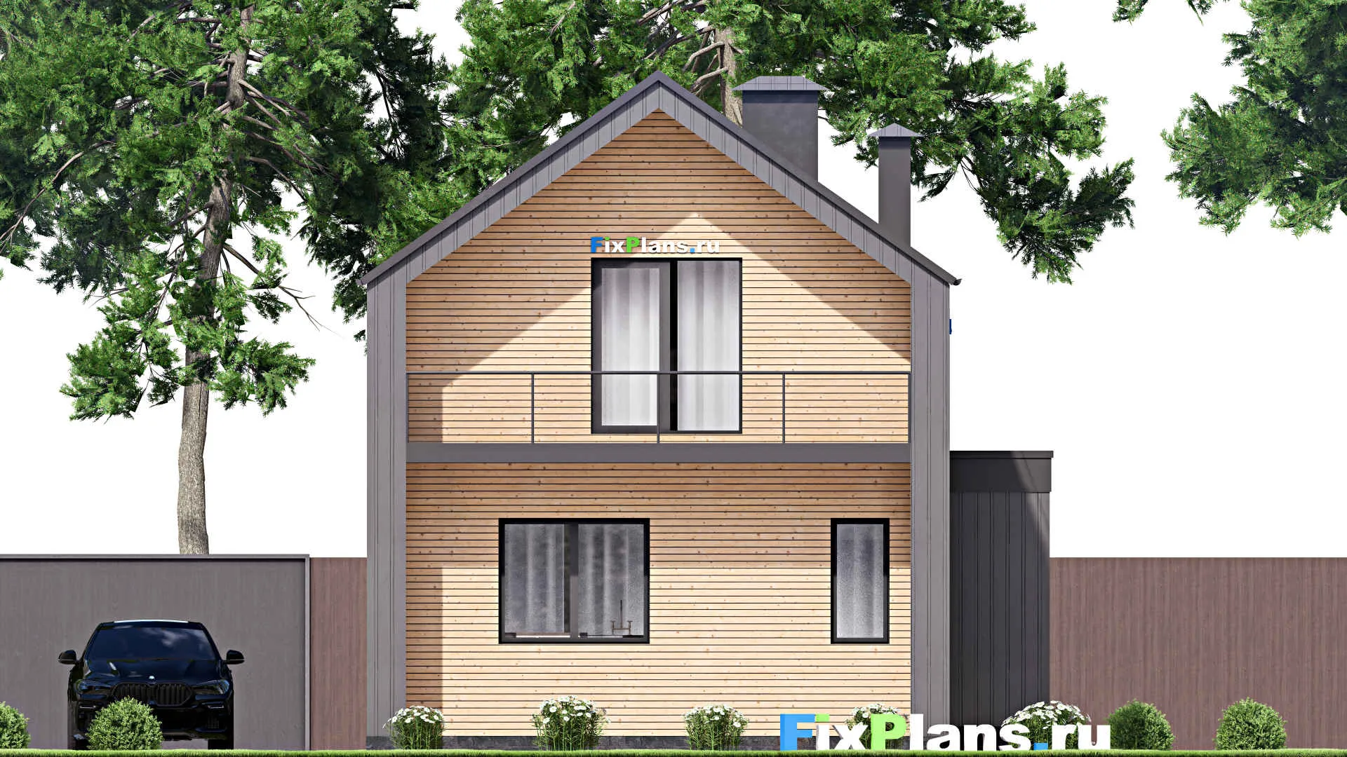 F-16541 - Проект дома с мансардой 9 на 13, площадью 120 м² с 3 спальнями