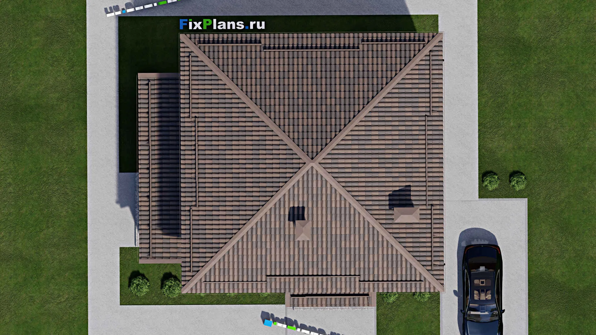 F-10511 - Планы двухэтажного дома 12 на 14, площадью 200 м² с террасой и 4 спальнями