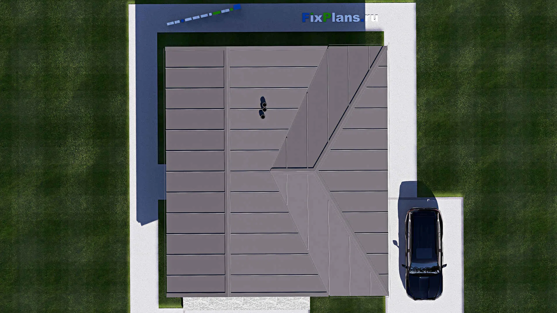 F-19781 - План одноэтажного дома 11 на 13, площадью 100 м² с 1 спальнями