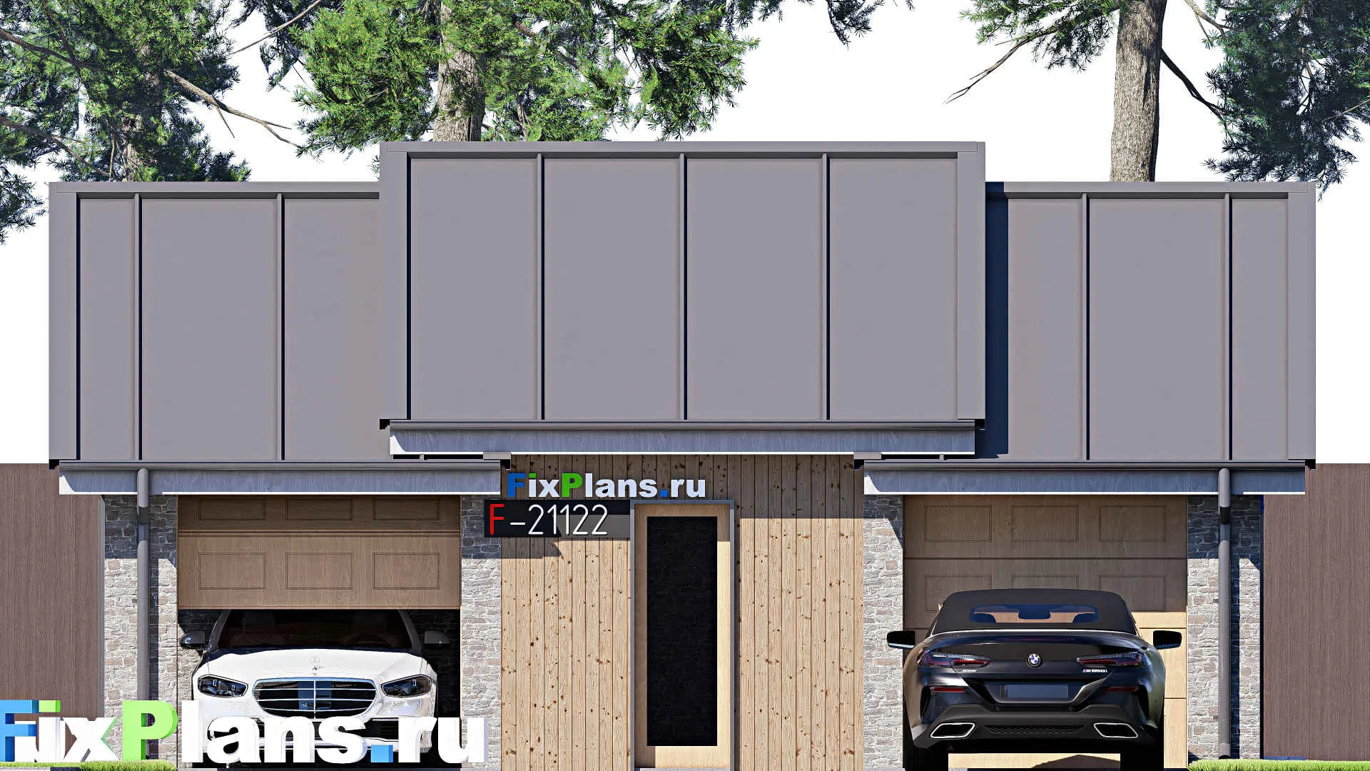 F-21122 - Проект гаража 7 на 9, площадью 50 м² на 2 машиноместа