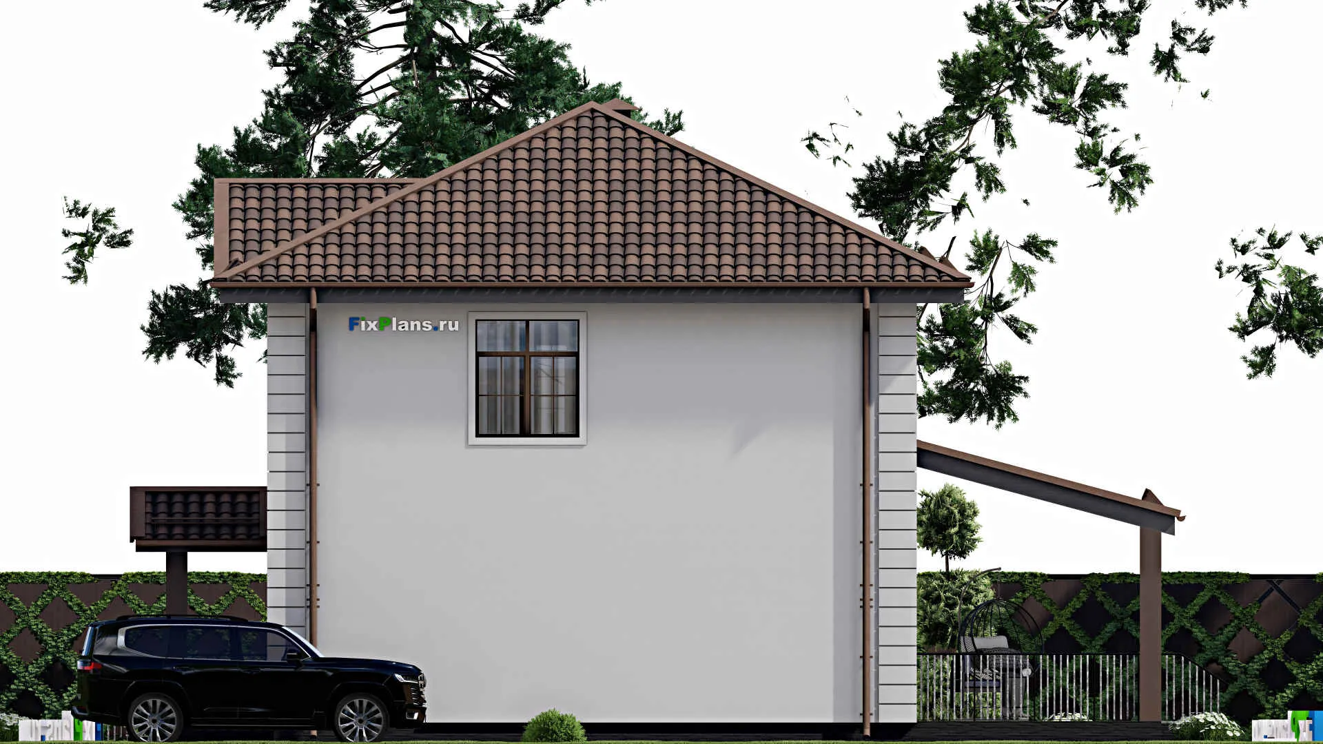 F-11375 - Проект двухэтажного дома 9 на 14, площадью 150 м² с террасой и 3 спальнями