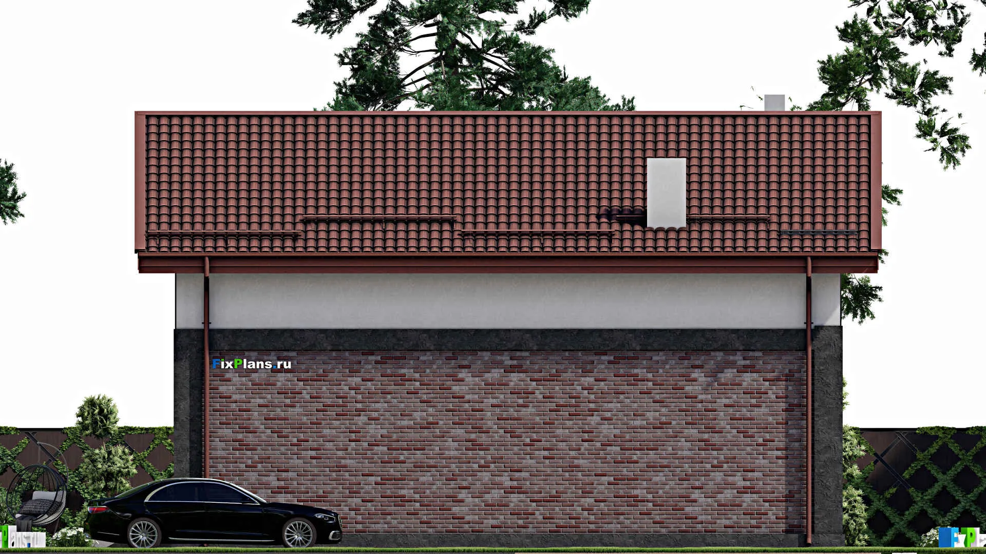 F-2276 - Проект дома с мансардой 9 на 13, площадью 150 м² с 1 спальнями