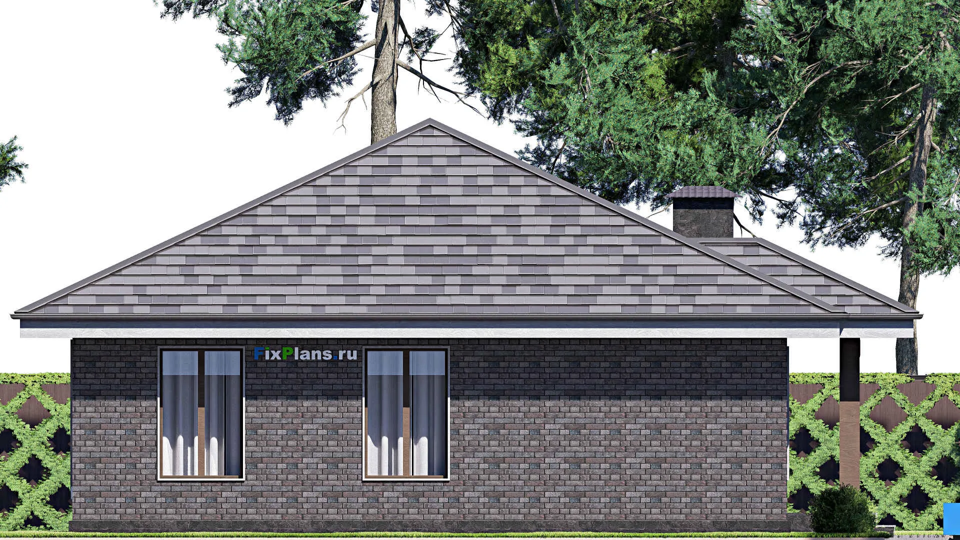 F-18512 - Проект одноэтажного дома 12 на 13, площадью 110 м² с 3 спальнями