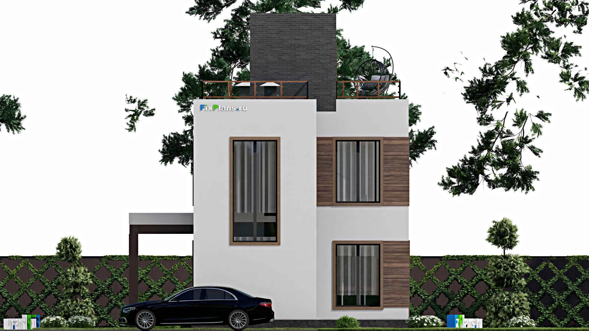 F-7910 - Проект двухэтажного дома 9 на 10, площадью 70 м² с 2 спальнями