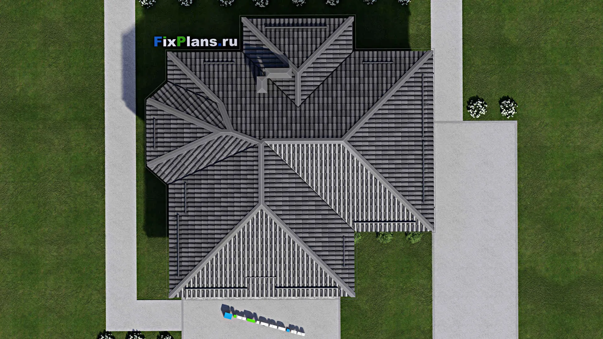 F-5048 - Проект одноэтажного дома 9 на 13, площадью 100 м² с 2 спальнями