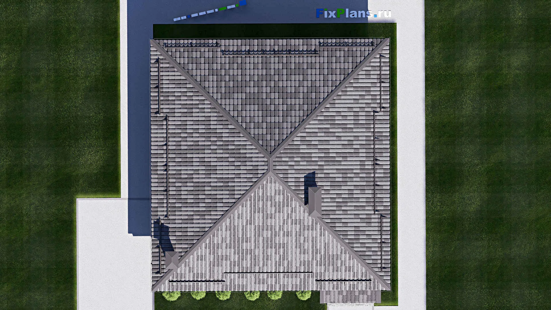 F-17864 - План одноэтажного дома 12 на 13, площадью 110 м² с 3 спальнями
