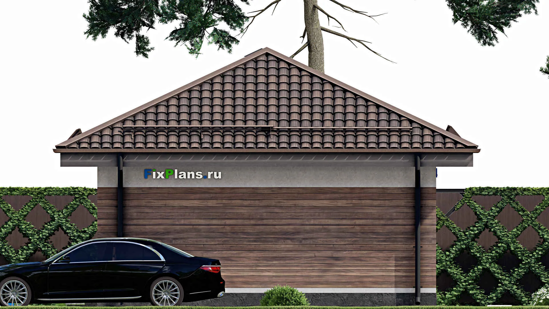 F-9170 - Проект бани 7 на 7, площадью 40 м² с комнатой отдыха, терассой и санузлом